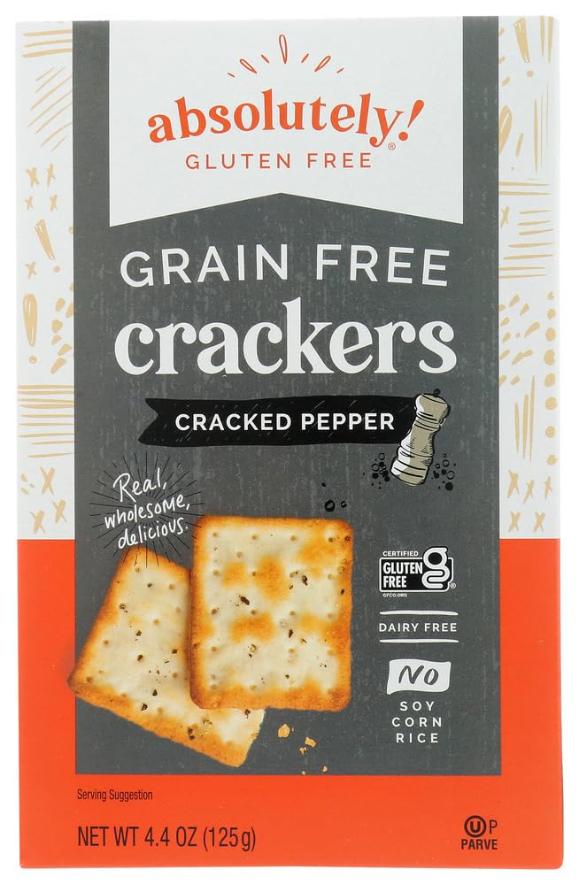 Absolutely Gluten Free All Natural Crackers Cracked Pepper -- 4.4 oz - 3PC