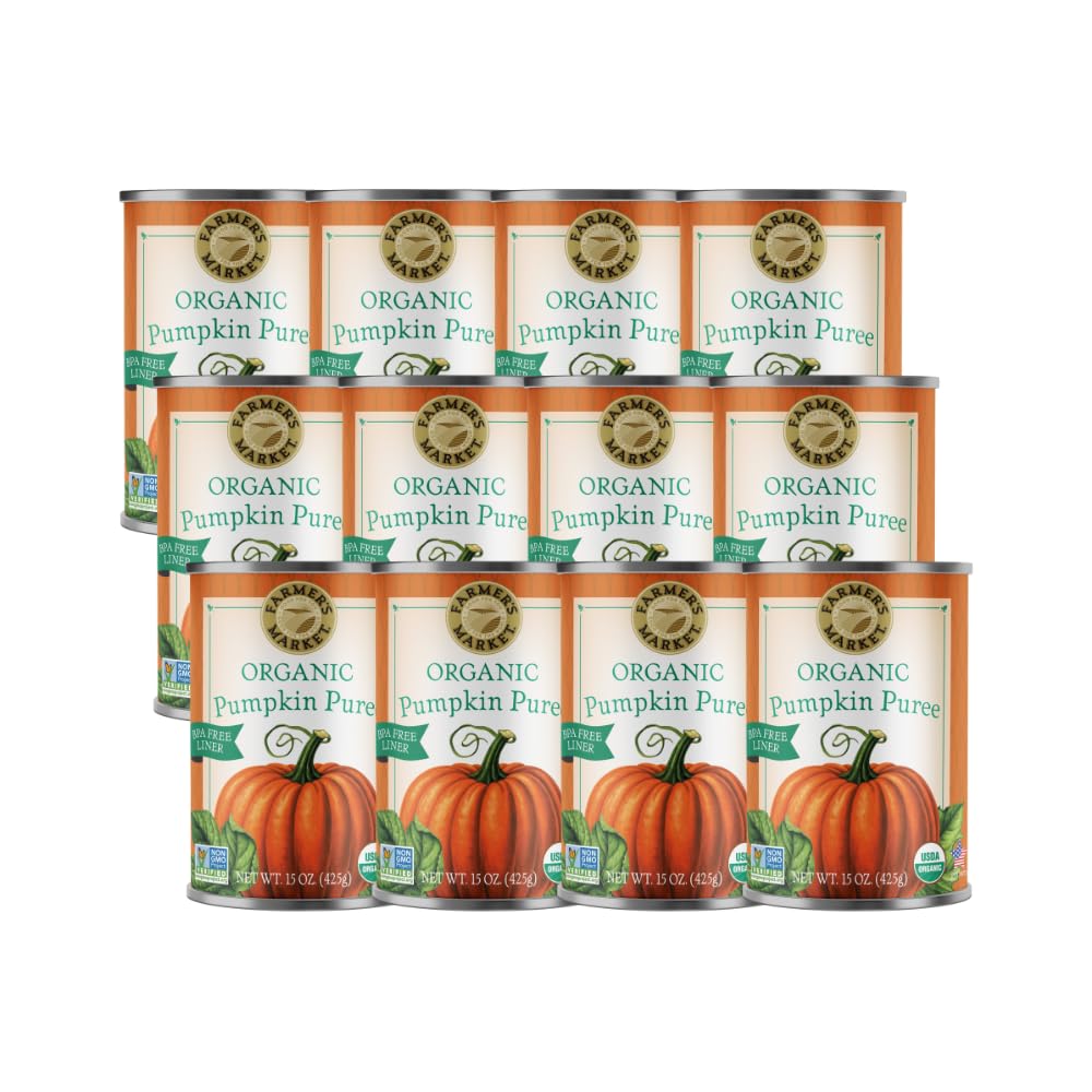 Farmer's Market Foods Organic Canned Pumpkin, 15-Ounce Cans