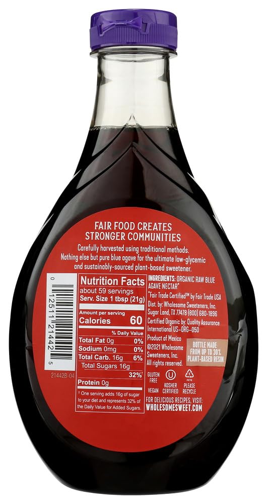 Wholesome Sweeteners Agave Blue Raw Org