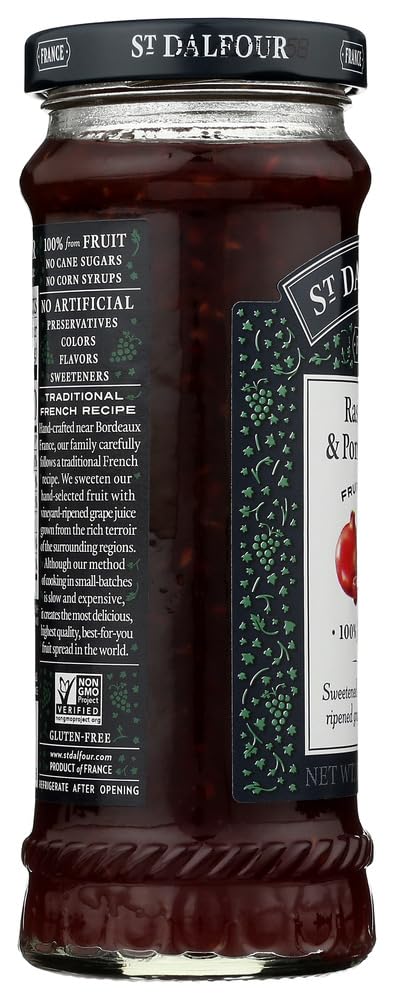 St. Dalfour All Natural Fruit Spread Red Raspberry and Pomegranate -- 10 oz - 2 pc