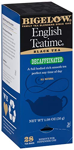 Bigelow Decaffeinated English Teatime Tea 28-Count Boxes (Pack of 6) Premium Bagged Caffeine-Free Black Tea Antioxidant-Rich All Natural Decaffeinated Tea in Individual Foil-Wrapped Bags6