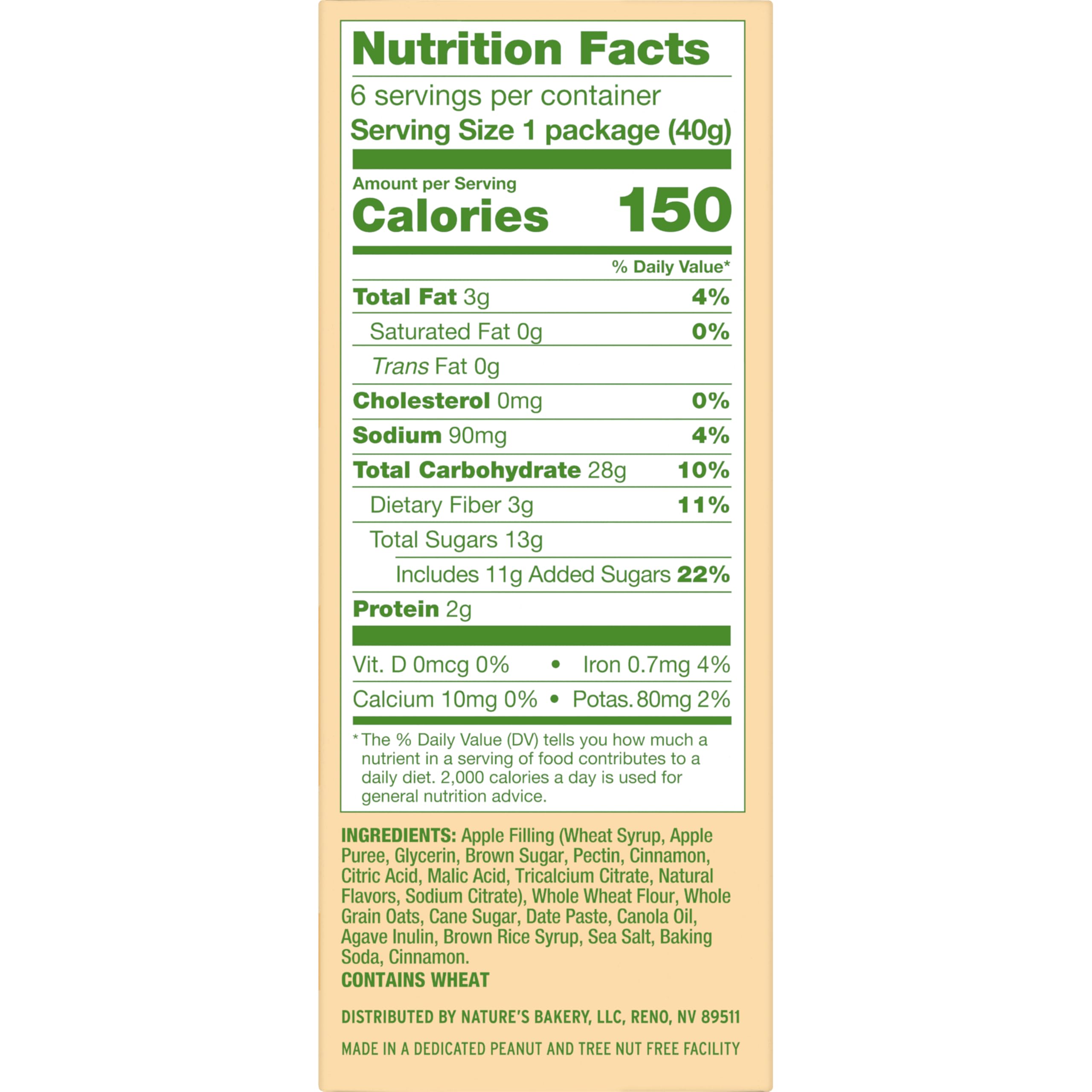 Nature's Bakery Oatmeal Crumble Bars Oz