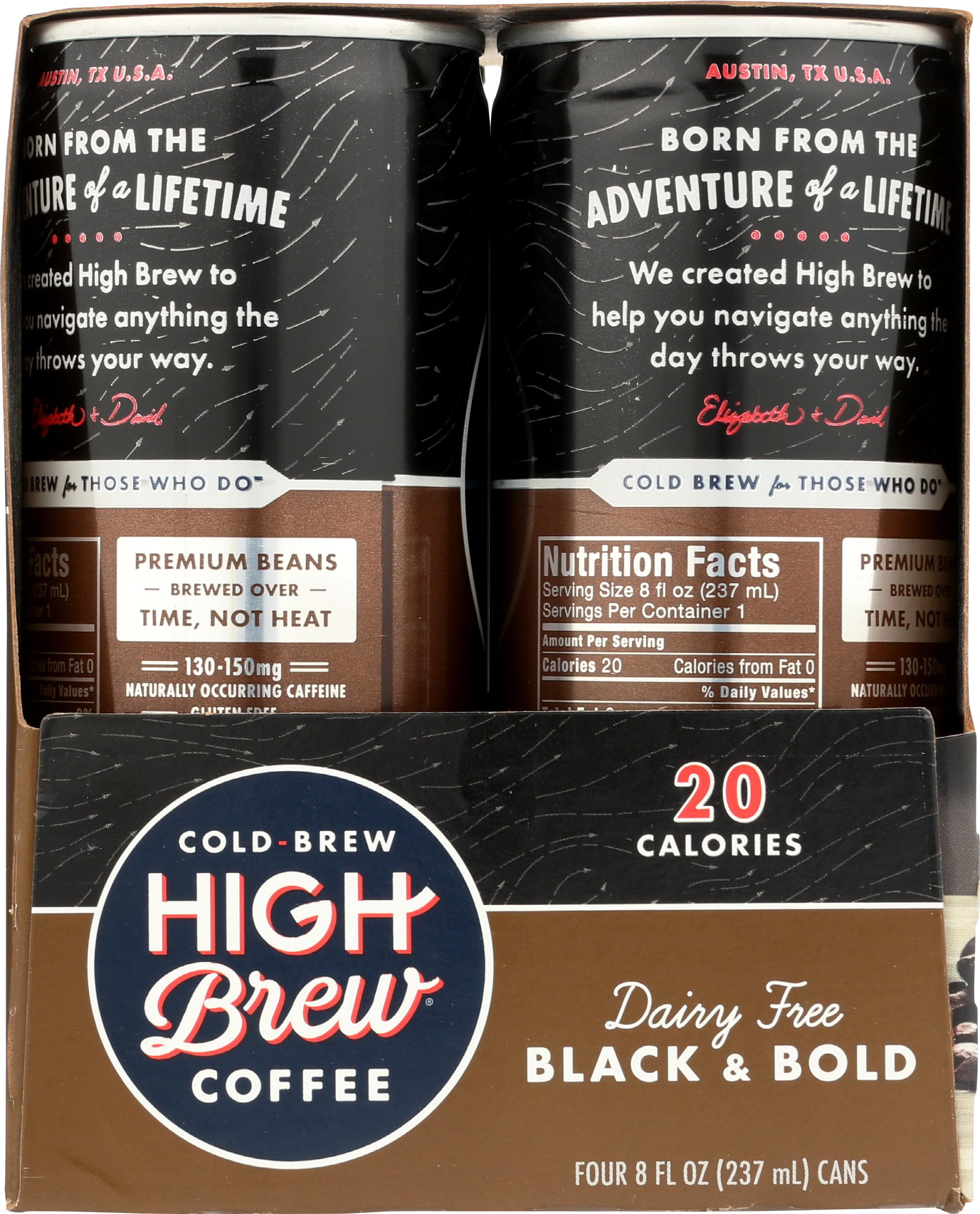 High Brew Coffee Cold-Brew, Black and Bold, 8 fl oz