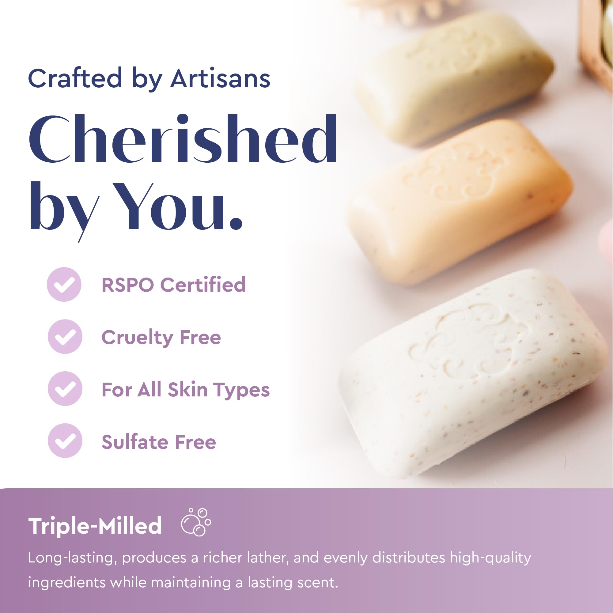 Baudelaire Exfoliating Soap, Loofa Bath Soap & Body Soap, Natural Soap, Triple Milled with 100% Natural Fragrance