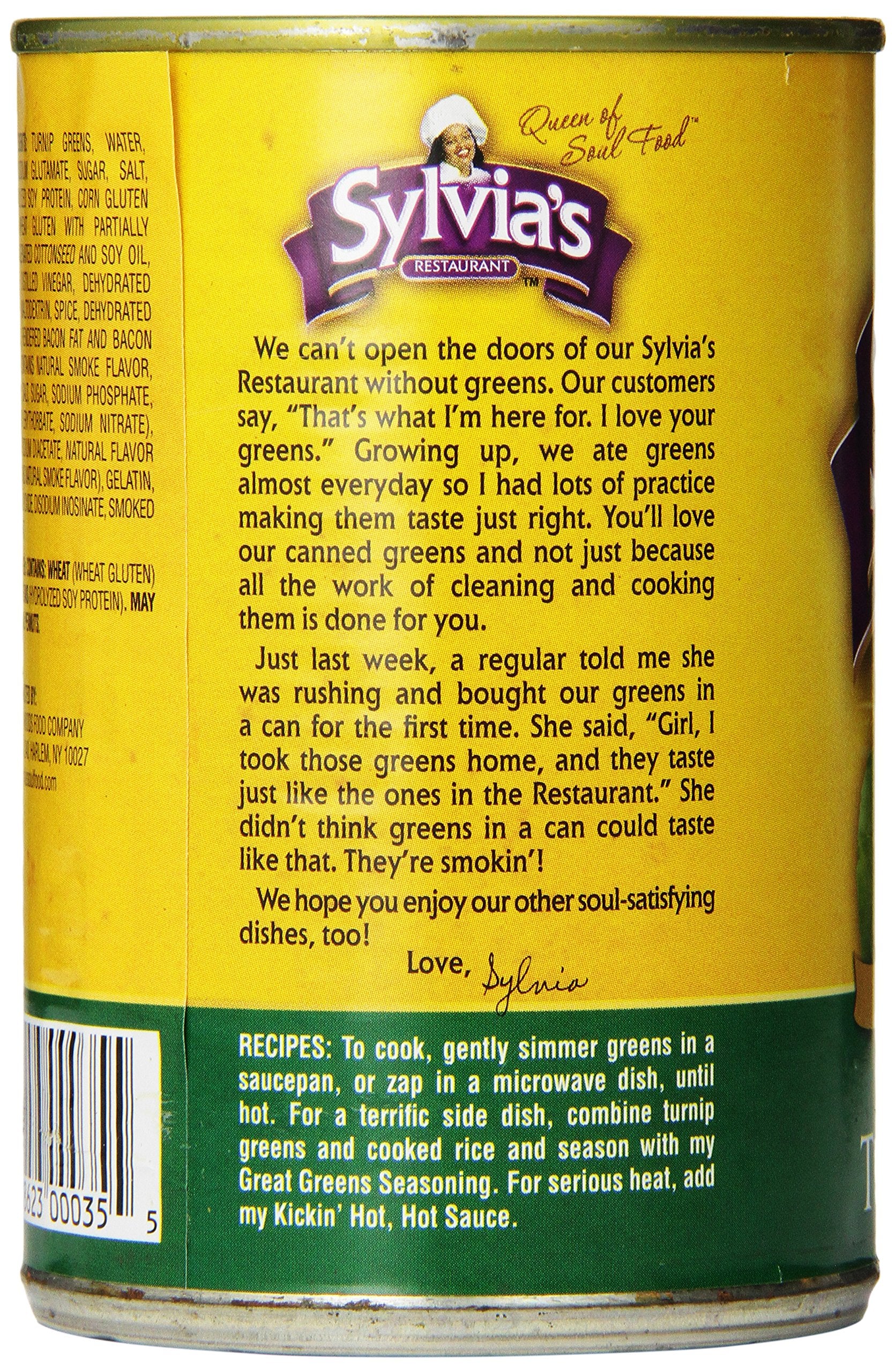 Sylvia's Specially-Seasoned Turnip Greens, 14.5 Ounces Cans (Pack of 12)