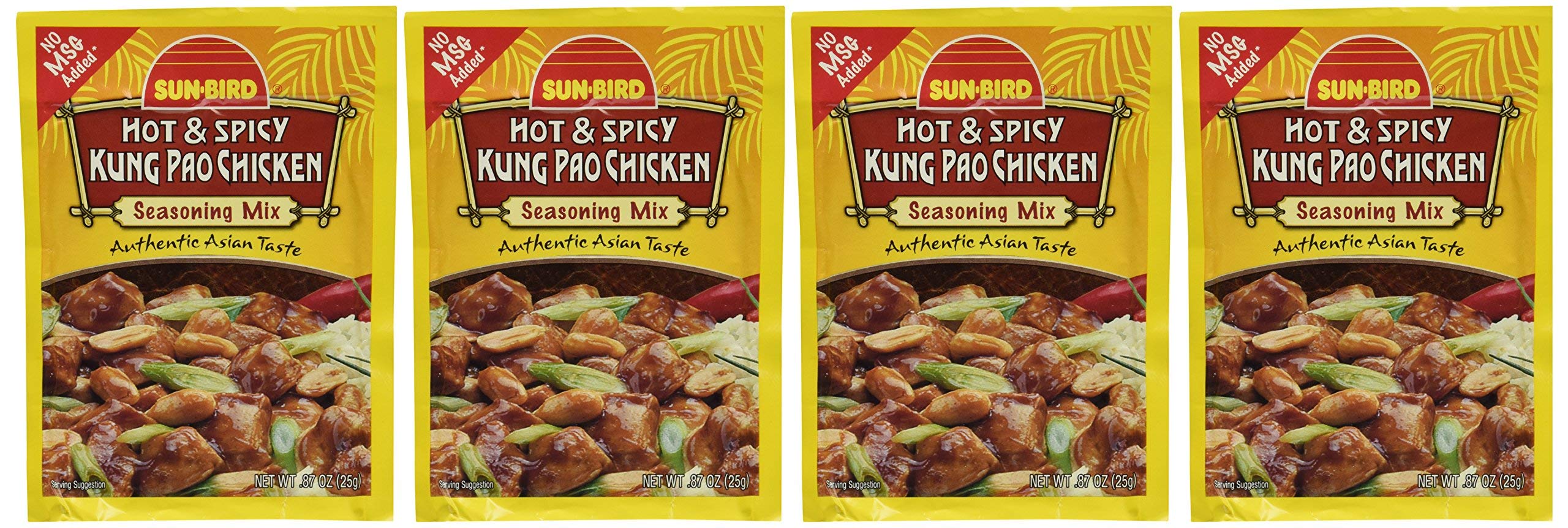 Sun Bird HoT and SPICY KUNG PAo CHICKEN Asian Seasoning Mix,.87oz (4-pack) Pack of 10