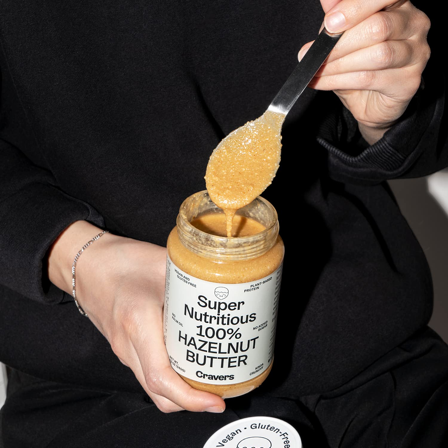 Cravers 100% Hazelnut Butter with No Added Sugar, Sugar-Free, Vegan, Keto Friendly Hazelnut Spread (12oz) - 1 Jar
