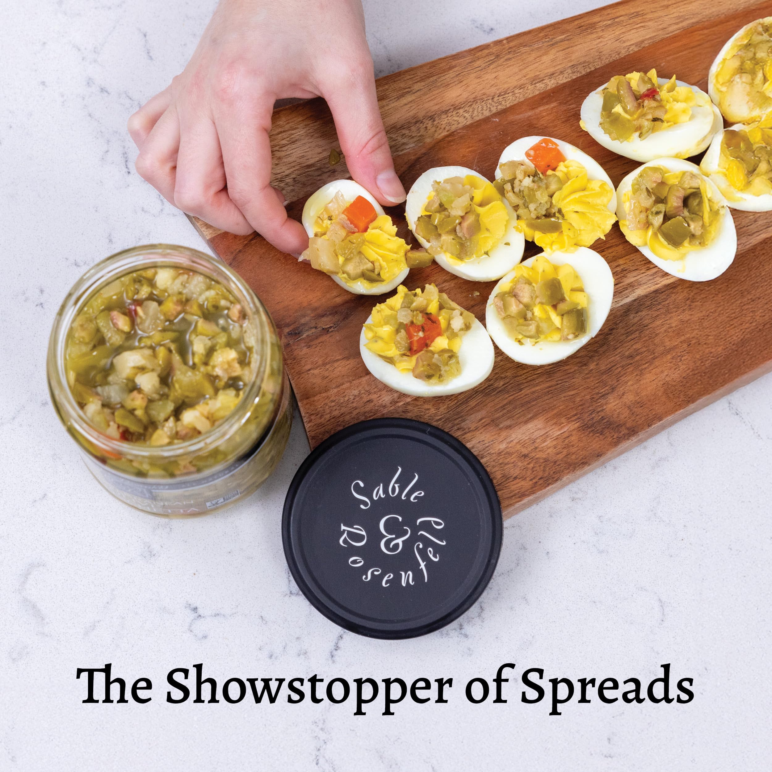Mediterranean Olive Bruschetta - Gluten-Free Sandwich Spread with Olive Oil for Muffuletta, Sandwiches, Dips, Crackers, Salads, & Appetizers, Kosher - Sable & Rosenfeld