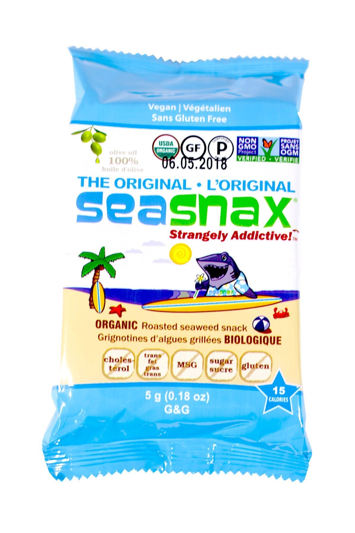 SeaSnax Roasted Seaweed Grab and Go Packs, .18-Ounce (Pack of 12)