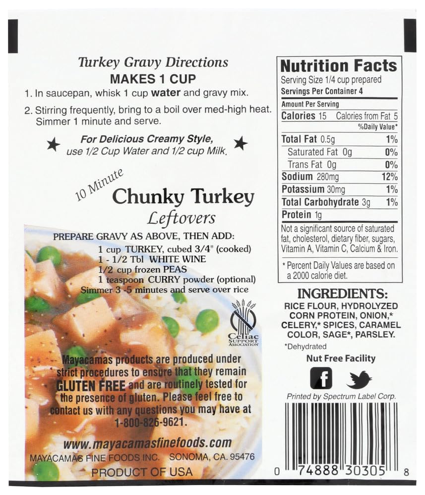 Mayacamas Turkey Gravy Mix, Vegetarian 0.70-Ounce Units (Pack of 12)
