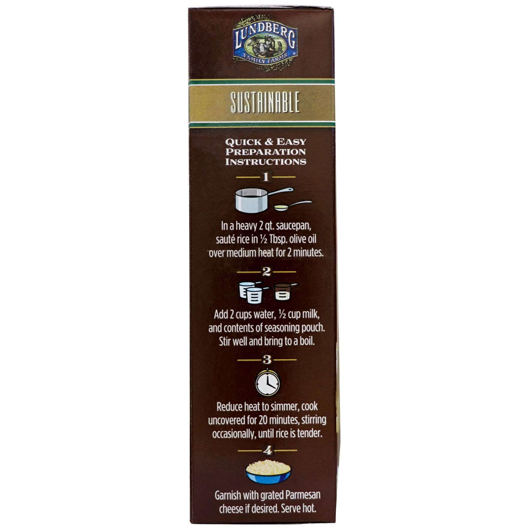 Lundberg Family Farms - Traditional Italian Risotto, Porcini Wild Mushroom, Convenient Side Dish, 20 Minute Cook Time, Pantry Staple, Non-GMO, Gluten-Free, USDA Certified Organic (5.9 oz, 6-Pack)