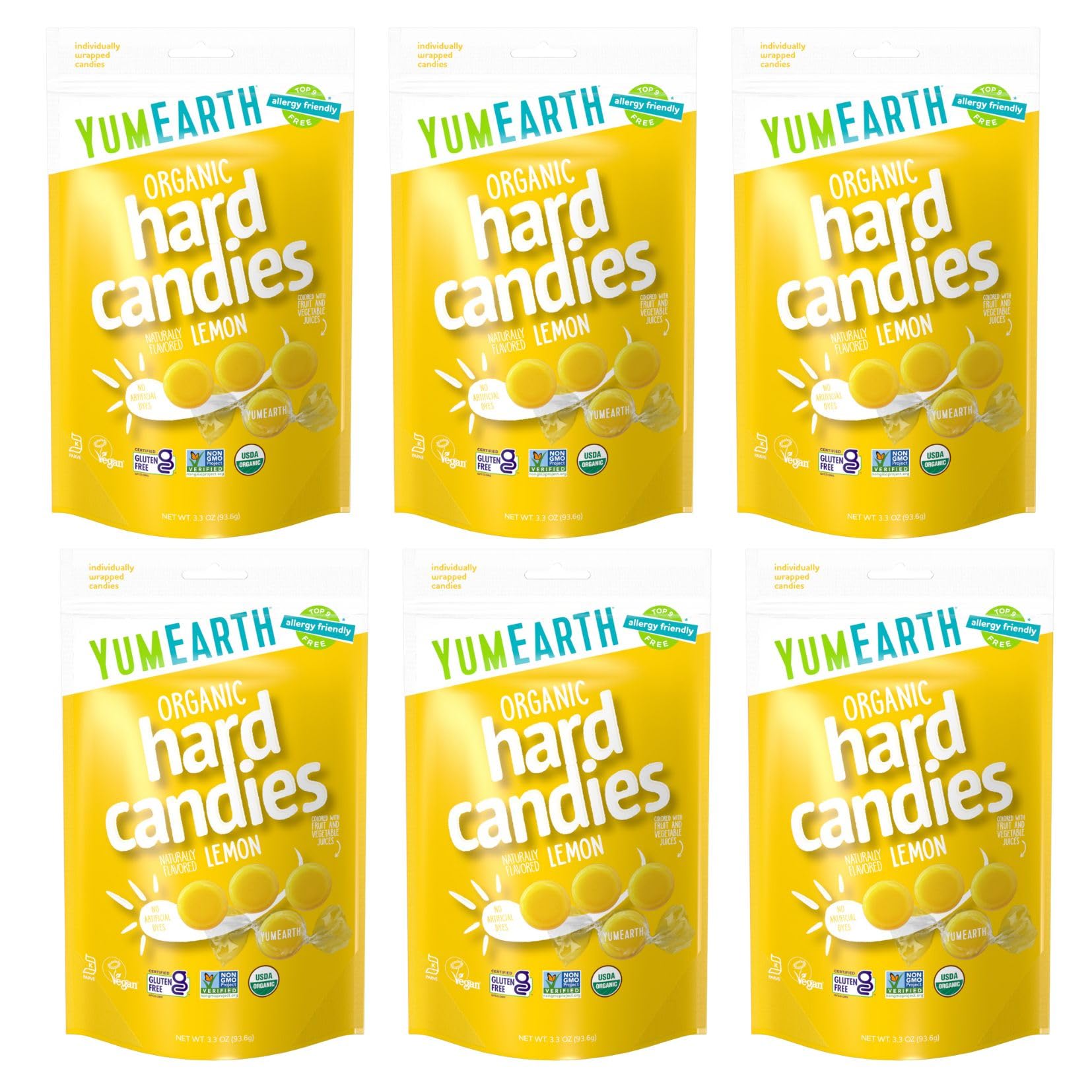 YumEarth Organic Drops - Flavored Natural Hard Candy for Kids - Allergy Friendly, Non GMO, Gluten Free, Vegan
