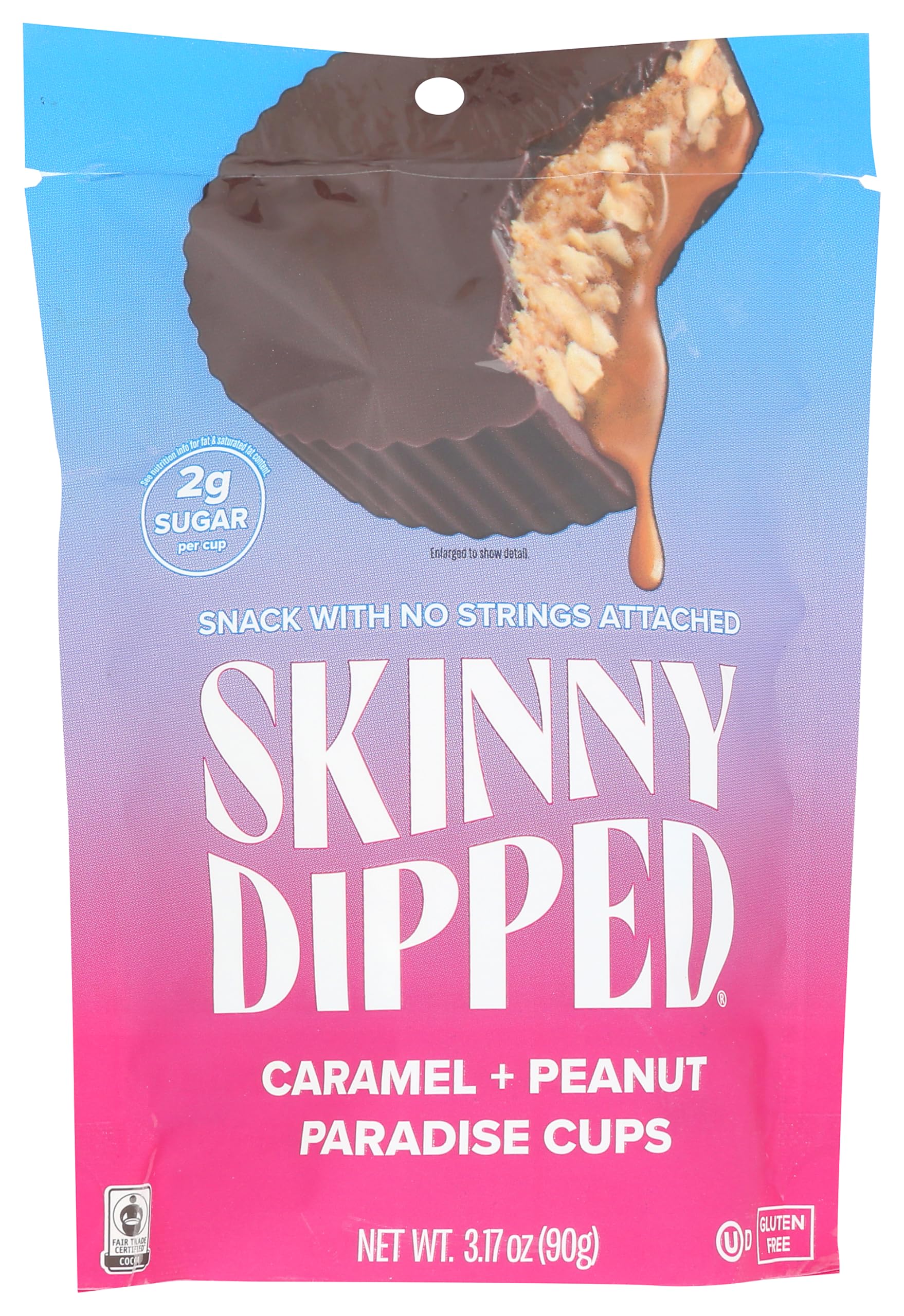 Skinnydipped Caramel Peanut Paradise Cups, No Sugar Alcohols, 1g Sugar per Cup, 2.2 Net Carb per Cup, Kosher, Keto, Gluten Free & Non-GMO, 3.17 Ounce (Pack of 10)