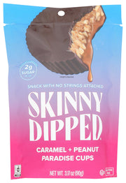Skinnydipped Caramel Peanut Paradise Cups, No Sugar Alcohols, 1g Sugar per Cup, 2.2 Net Carb per Cup, Kosher, Keto, Gluten Free & Non-GMO, 3.17 Ounce (Pack of 10)