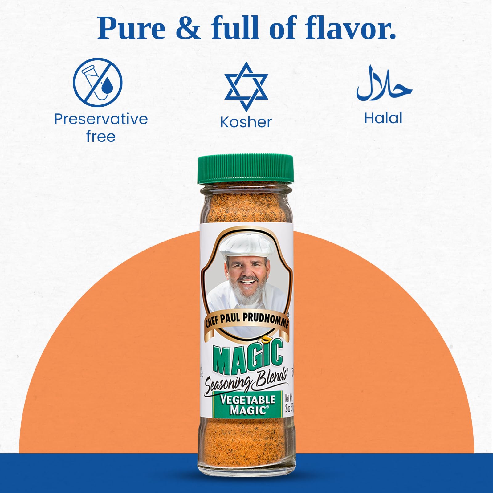 Chef Paul Magic Seasonings Blends Vegetable Magic Seasoning | No MSG & Preservatives | Kosher, Halal Certified | Perfect for Vegetable, Eggs & More | All-Purpose Vegetable Seasoning | 2 oz