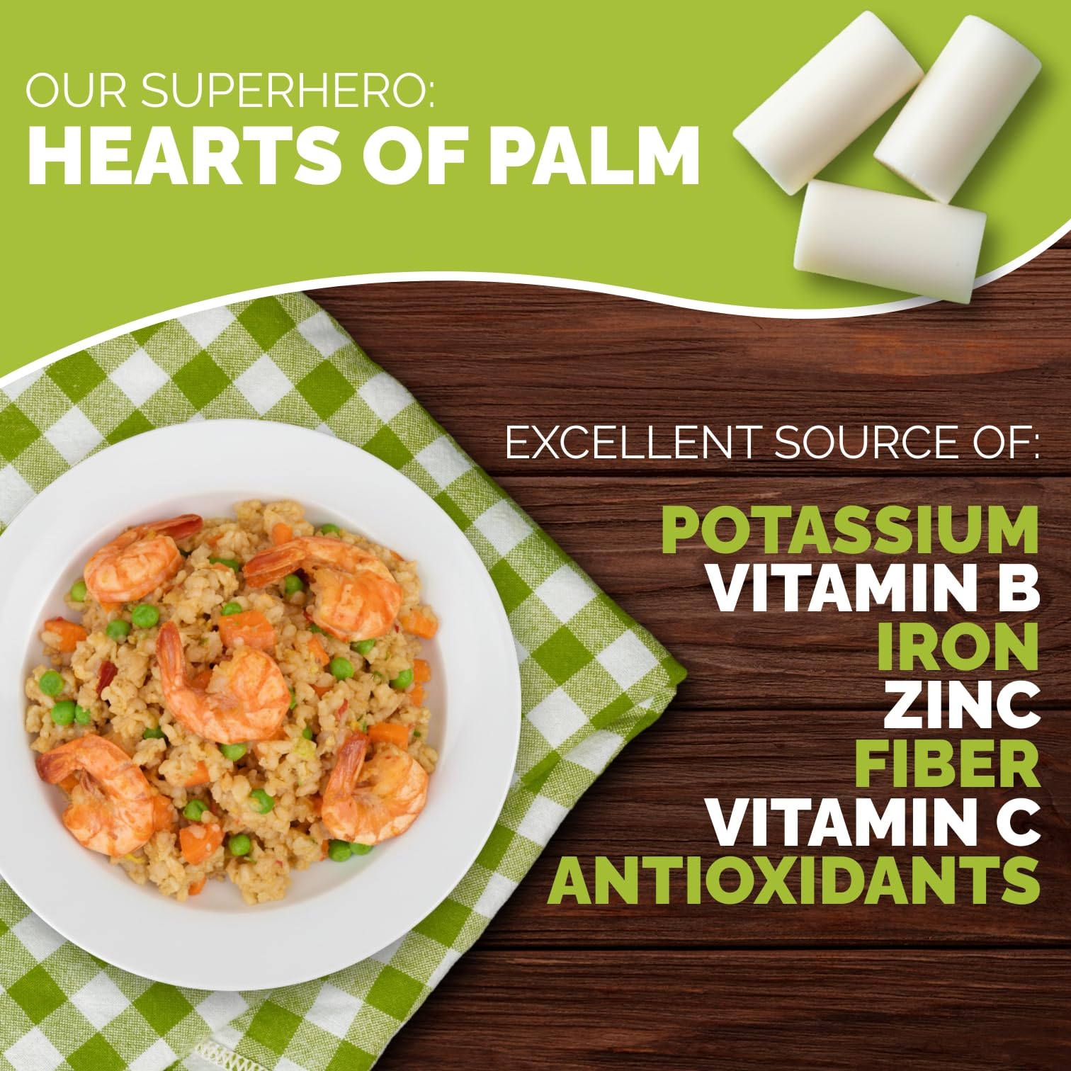 Palmini Rice | Low-Carb, Low-Calorie Hearts of Palm Rice | Keto, Gluten Free, Vegan, Non-GMO & Healthy | As seen on Shark Tank