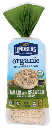 Lundberg Organic Whole Grain Rice Cakes, Tamari with Seaweed, USDA Certified Organic, Gluten Free & Non-GMO, 8.5 Oz (Pack of 6)