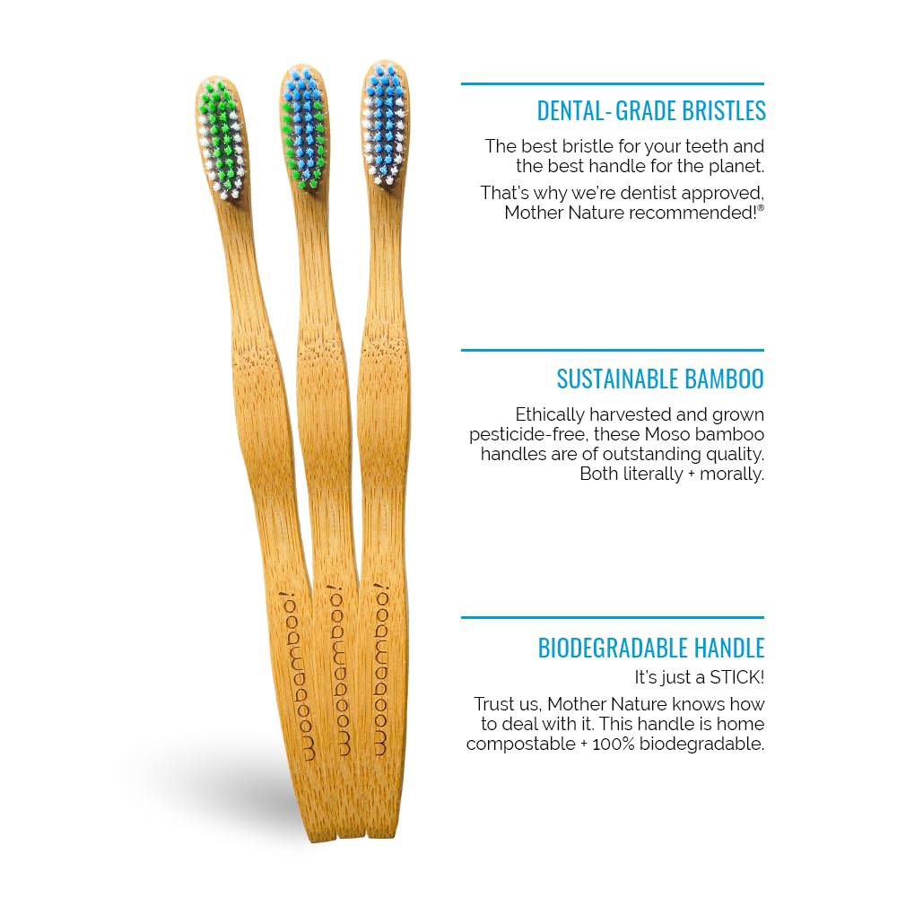 Woobamboo Standard Handle Medium Bristle Toothbrush, 0.6 Ounce