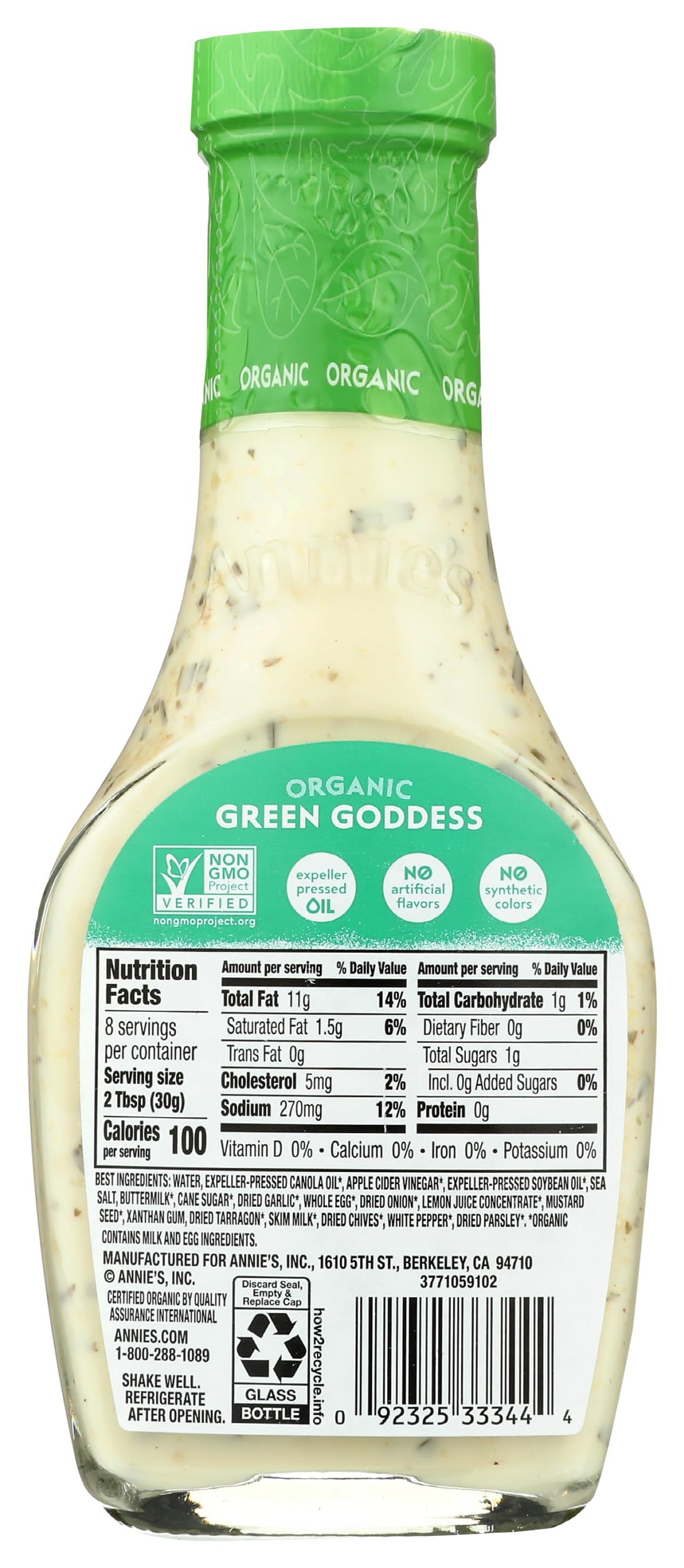 Annies Homegrown Organic Green Goddess Dressing, 8 Ounce