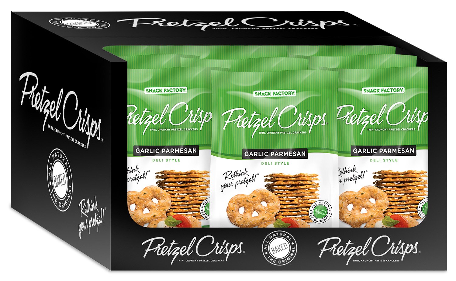 Snack Factory Pretzel Crisps, Original and Everything