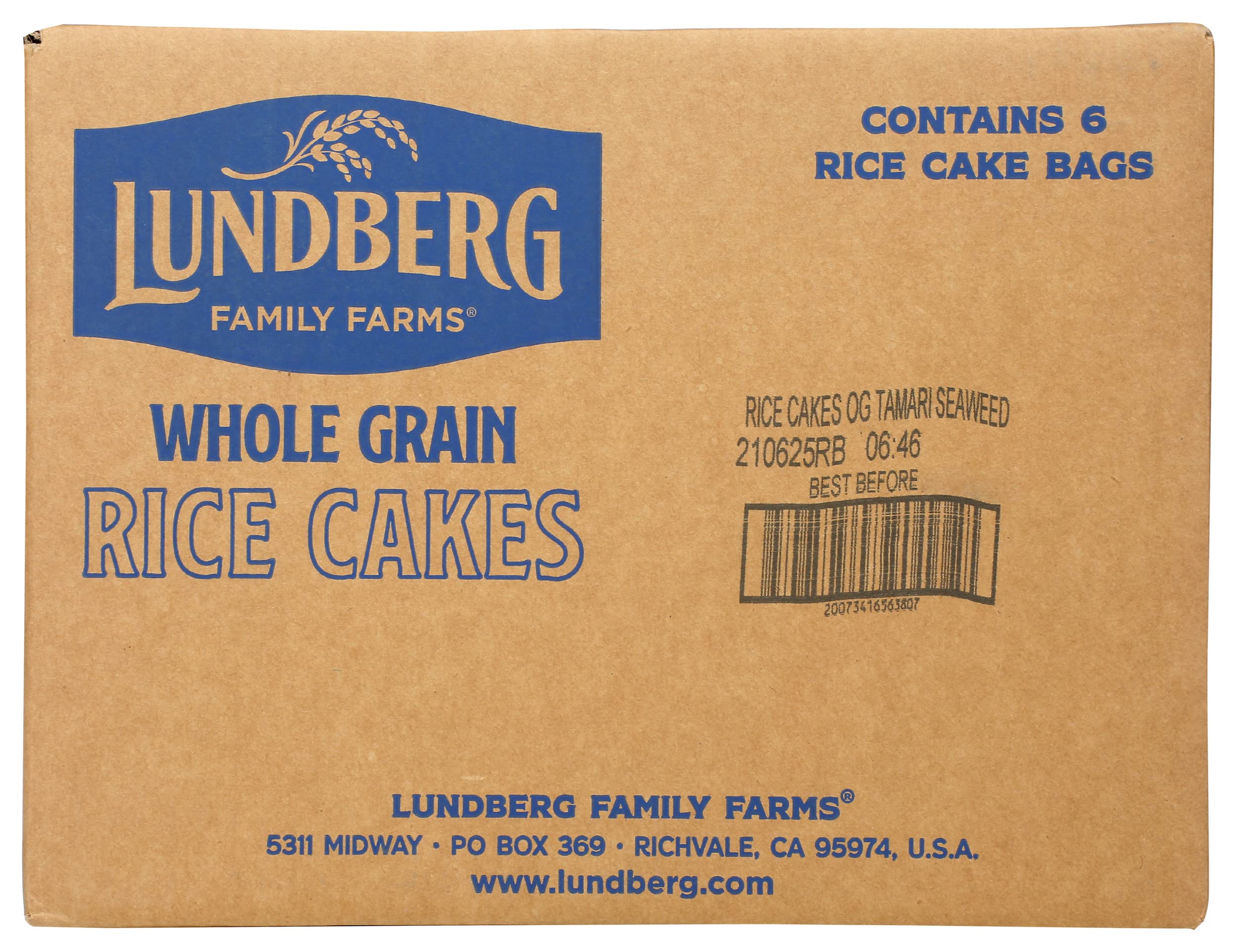 Lundberg Organic Whole Grain Rice Cakes, Tamari with Seaweed, USDA Certified Organic, Gluten Free & Non-GMO, 8.5 Oz (Pack of 6)