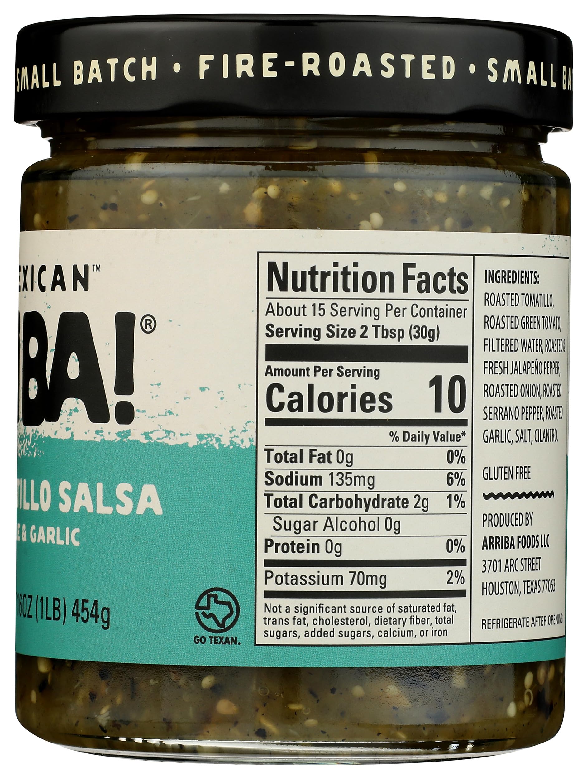 Arriba! Medium Green Salsa, 16-Ounce Glass (Pack of 6)