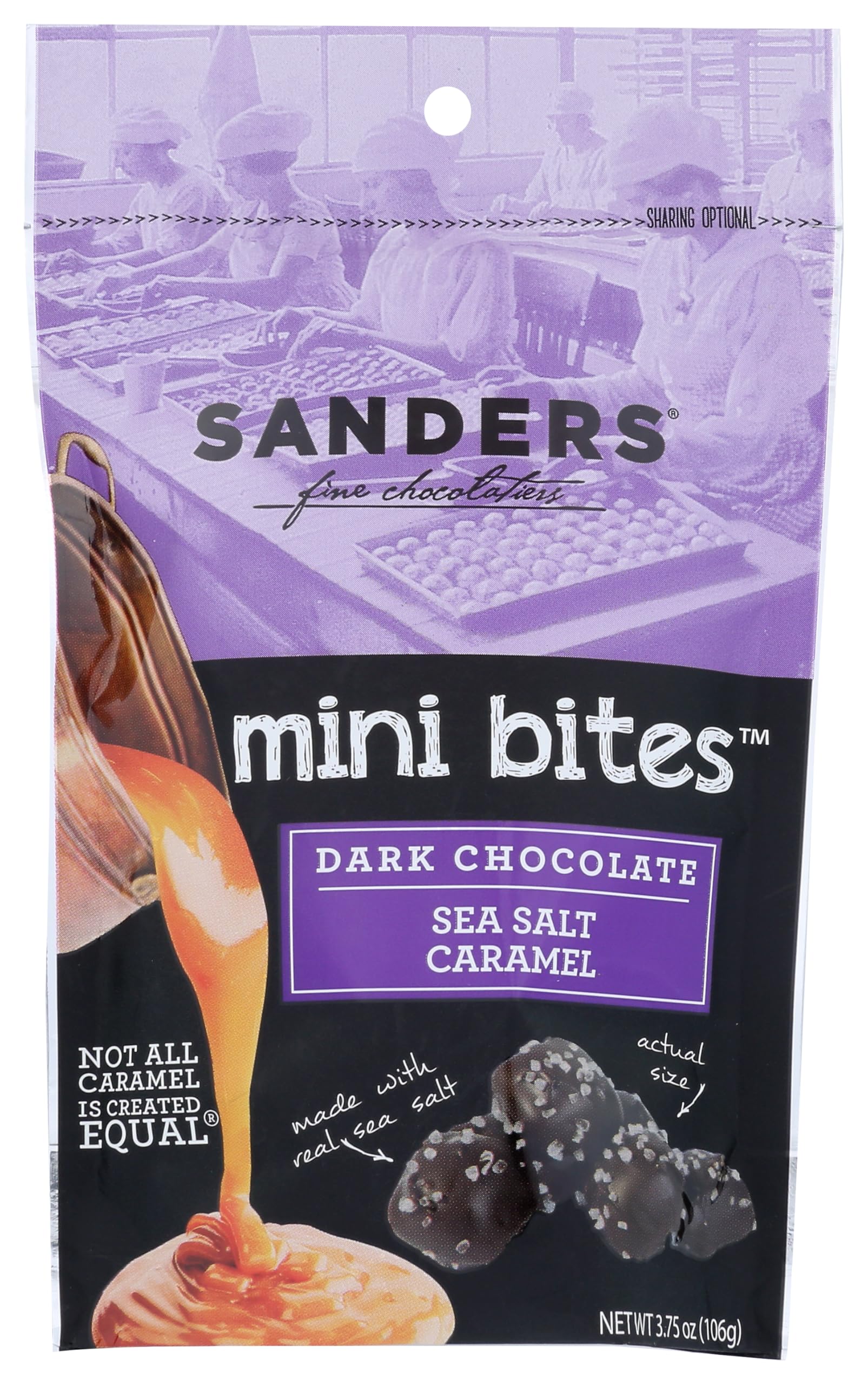 Sanders, Sea Salt Caramels Dark, 3.75 Ounce