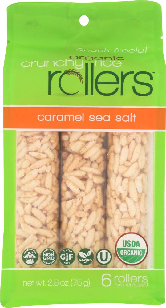 Crunchy Rollers Organic Caramel Sea Salt Rice Rollers 6 Count, 2.6 OZ