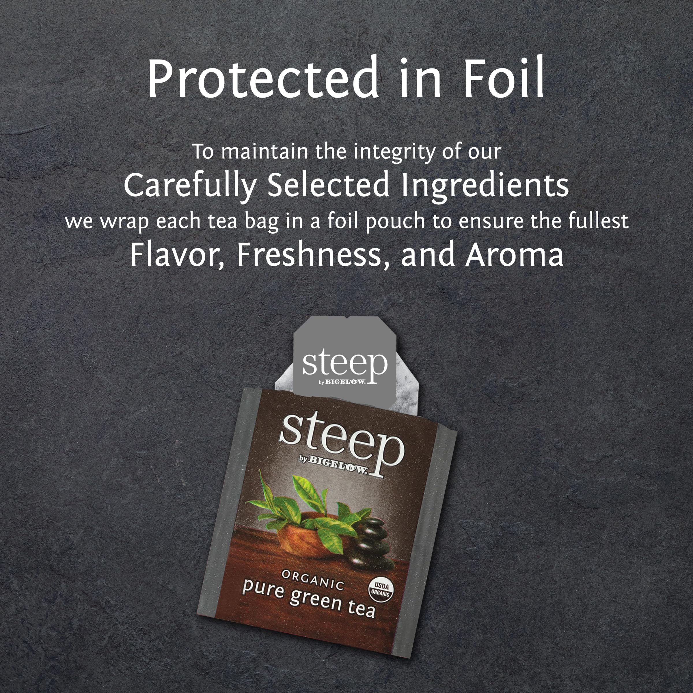 BIGELOW TEA Steep Herbal Tea Flavored Caffeine Free Teabag Box Organic