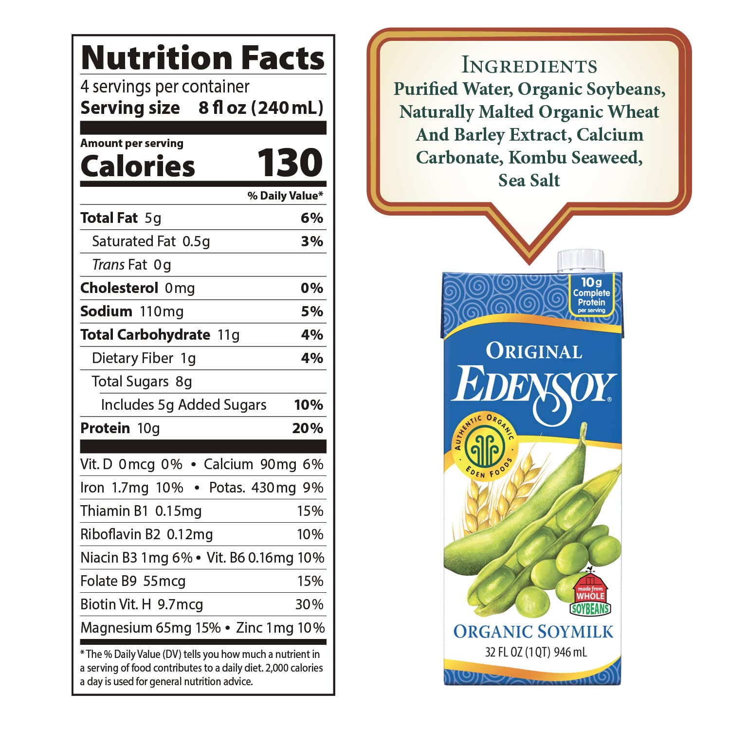 Eden Original Soymilk Organic, 32-ounces