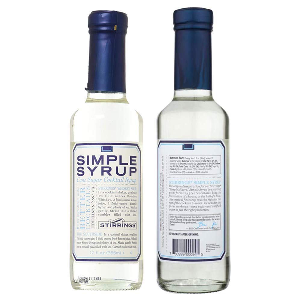 Stirrings Pure Cane Simple Syrup Cocktail Mixer, 12 ounce bottle | Pack of (1)