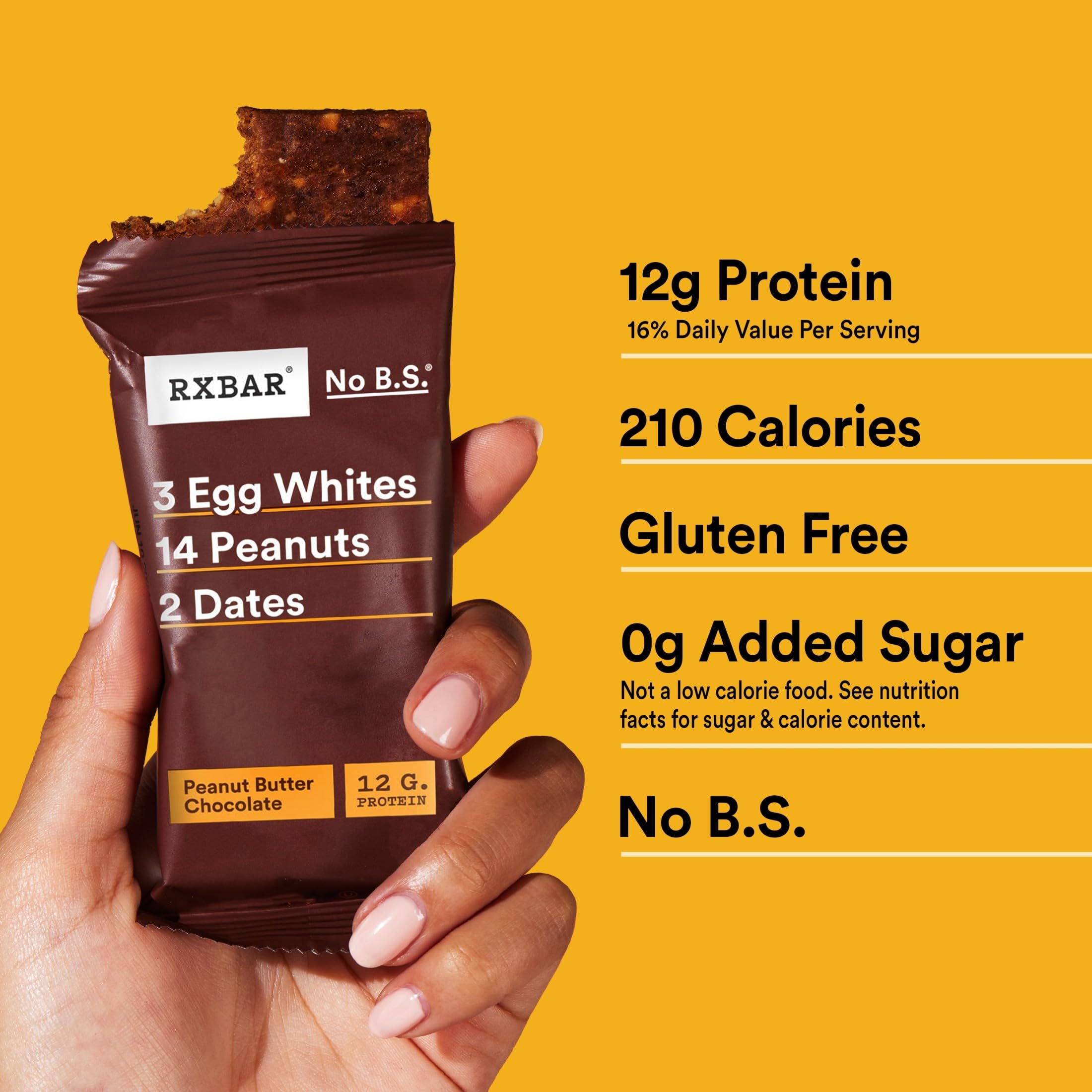 RXBAR Protein Bars, Protein Snack, Snack Bars, Peanut Butter Chocolate, 22oz Box (12 Count)