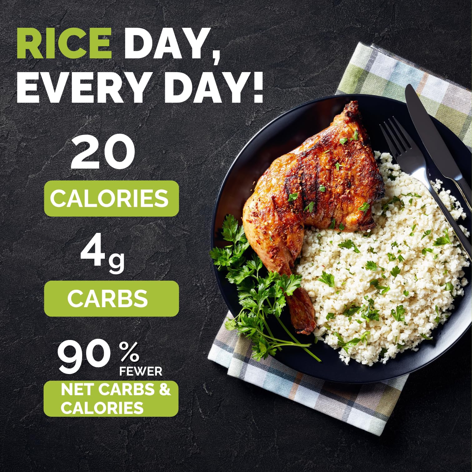 Palmini Rice | Low-Carb, Low-Calorie Hearts of Palm Rice | Keto, Gluten Free, Vegan, Non-GMO & Healthy | As seen on Shark Tank