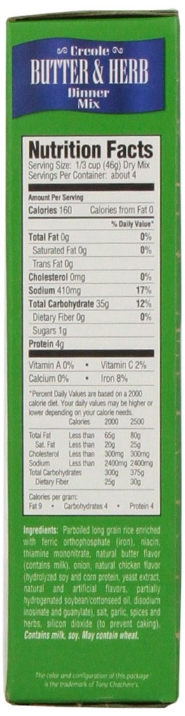 Tony Chachere's Rice Mix Butter & Herb, 7-Ounce (Pack of 6)