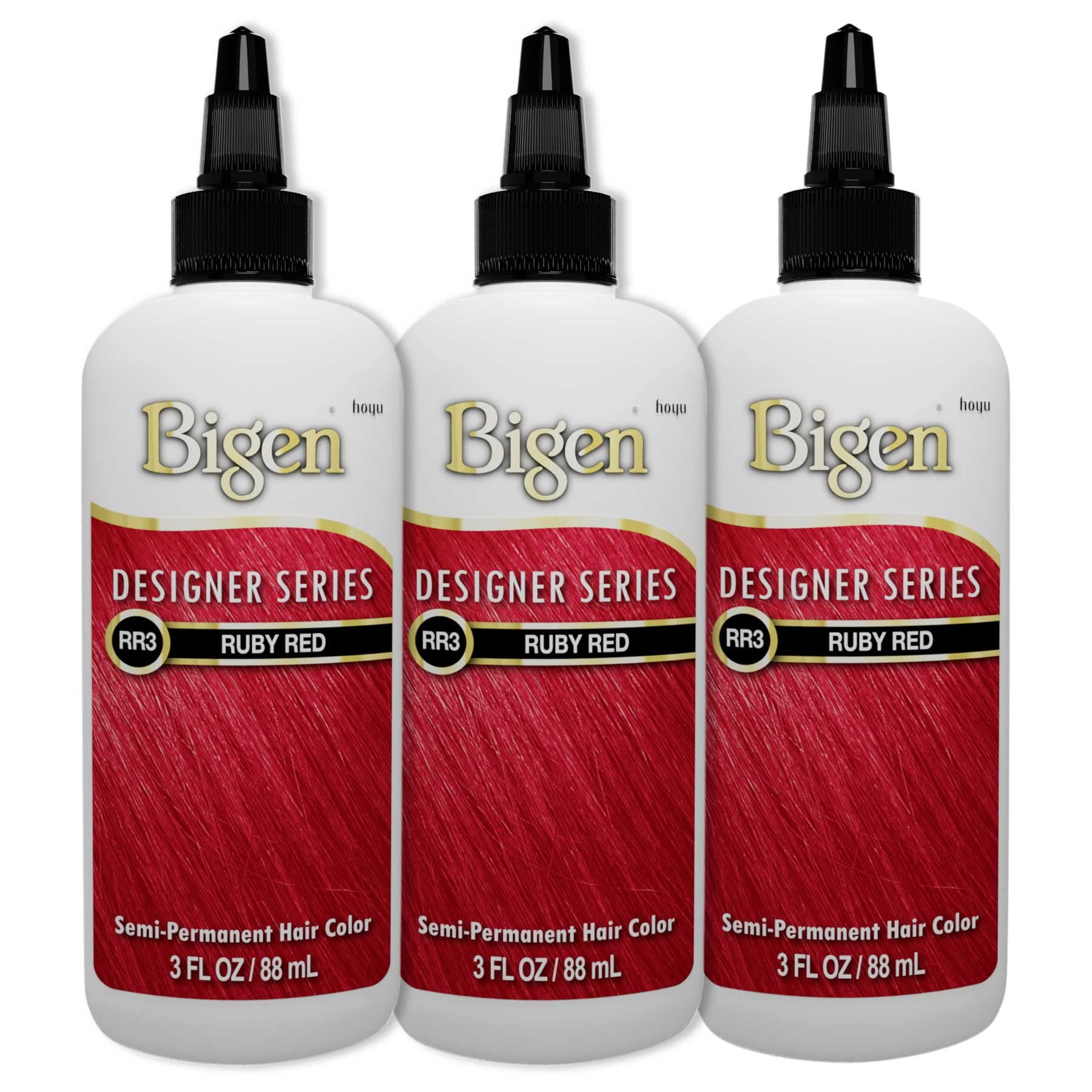 RR3 Ruby Red Bigen Designer Series Semi Permanent Hair Color (pack of 3)