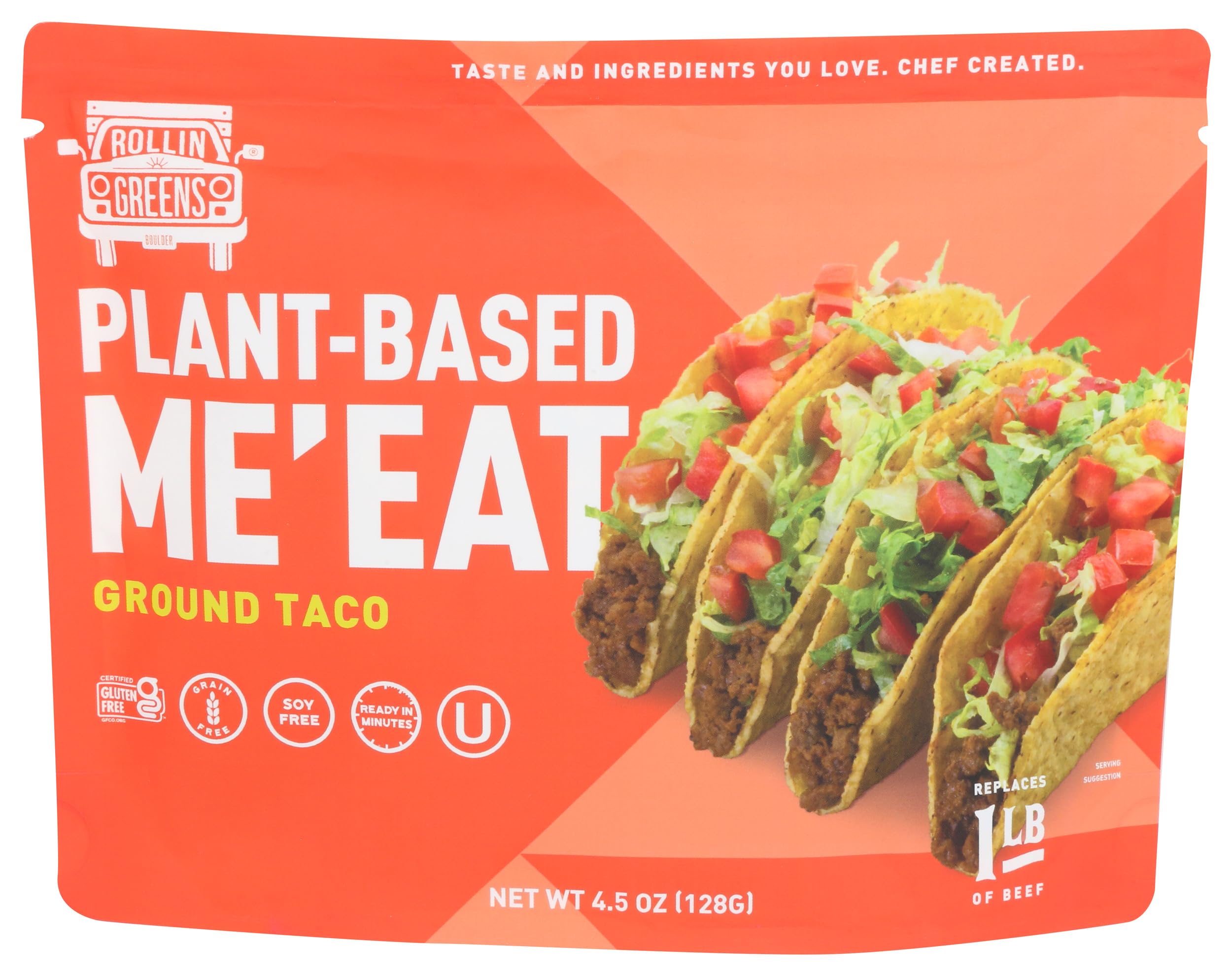 ROLLINGREENS Plant Based Ground Taco Pack, 4.5 OZ