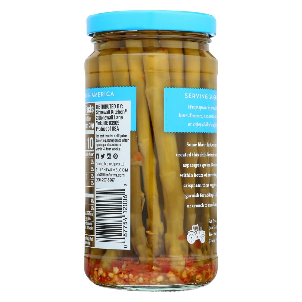 Tillen Farms Pickled Spicy Asparagus, 12-Ounce Bottles (Pack of 6)