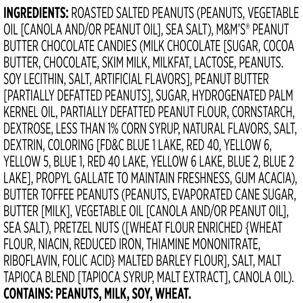 Snak Club Trail Mix, Sweet & Salty Snacks with Roasted Salted Peanuts, M&M'S Peanut Butter Chocolate Candies, Butter Toffee Peanuts & Pretzels, Perfect Snack Mix, 6 oz Resealable Bag (1 Count)