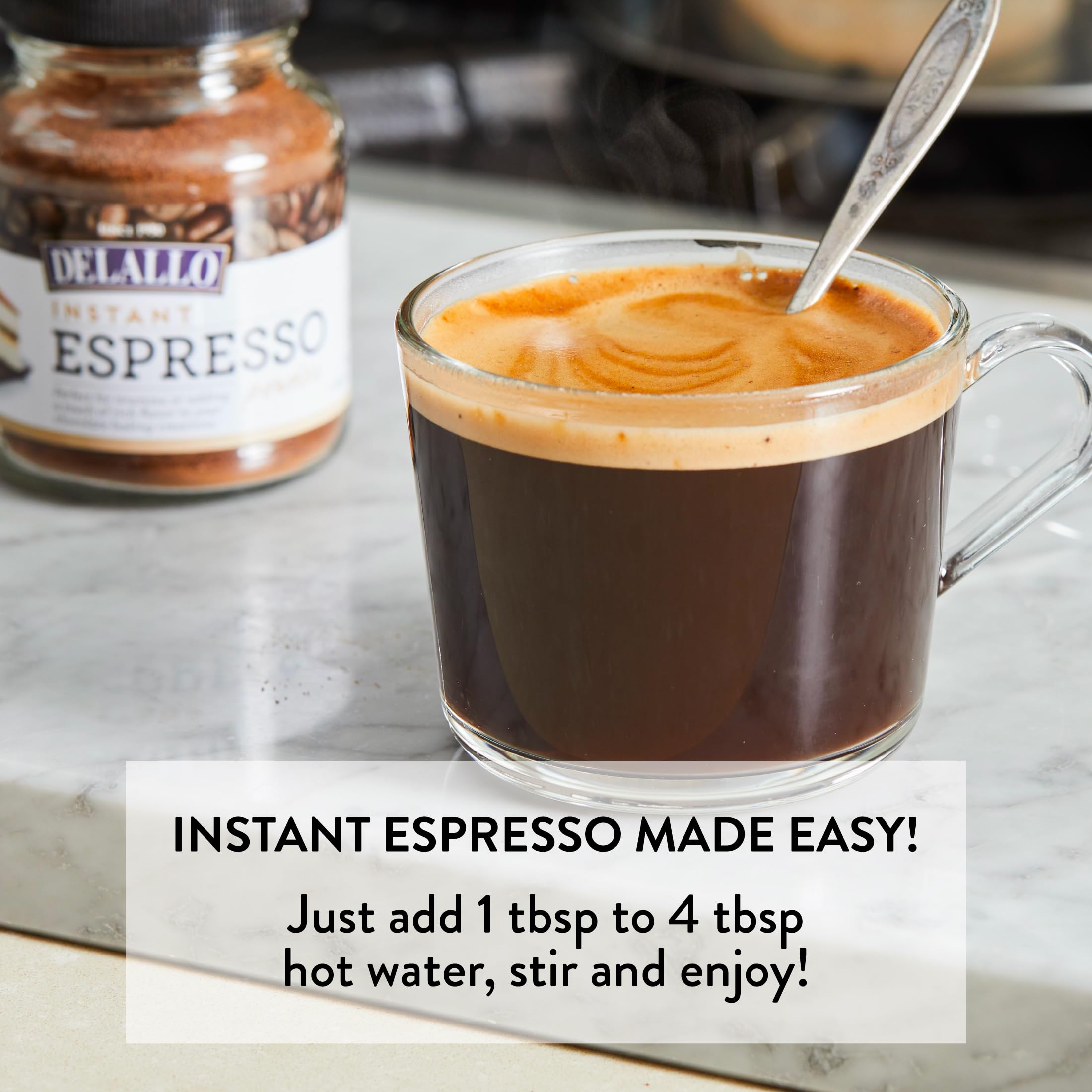 DeLallo Instant Espresso Powder, 1.94oz Jar