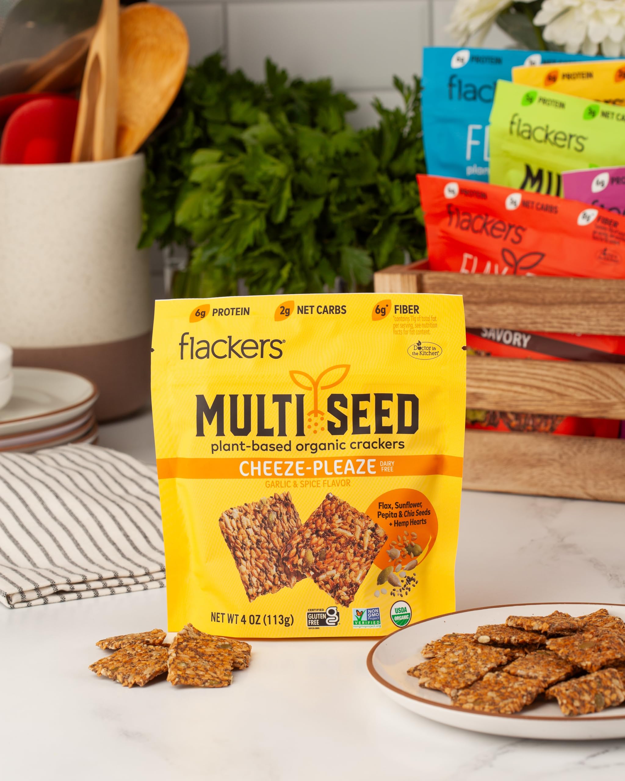 Sea Salt Flaxseed Crackers