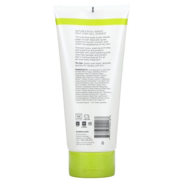 ANDALOU NATURALS Body Butter,KUKUI Cocoa, 8 OZ