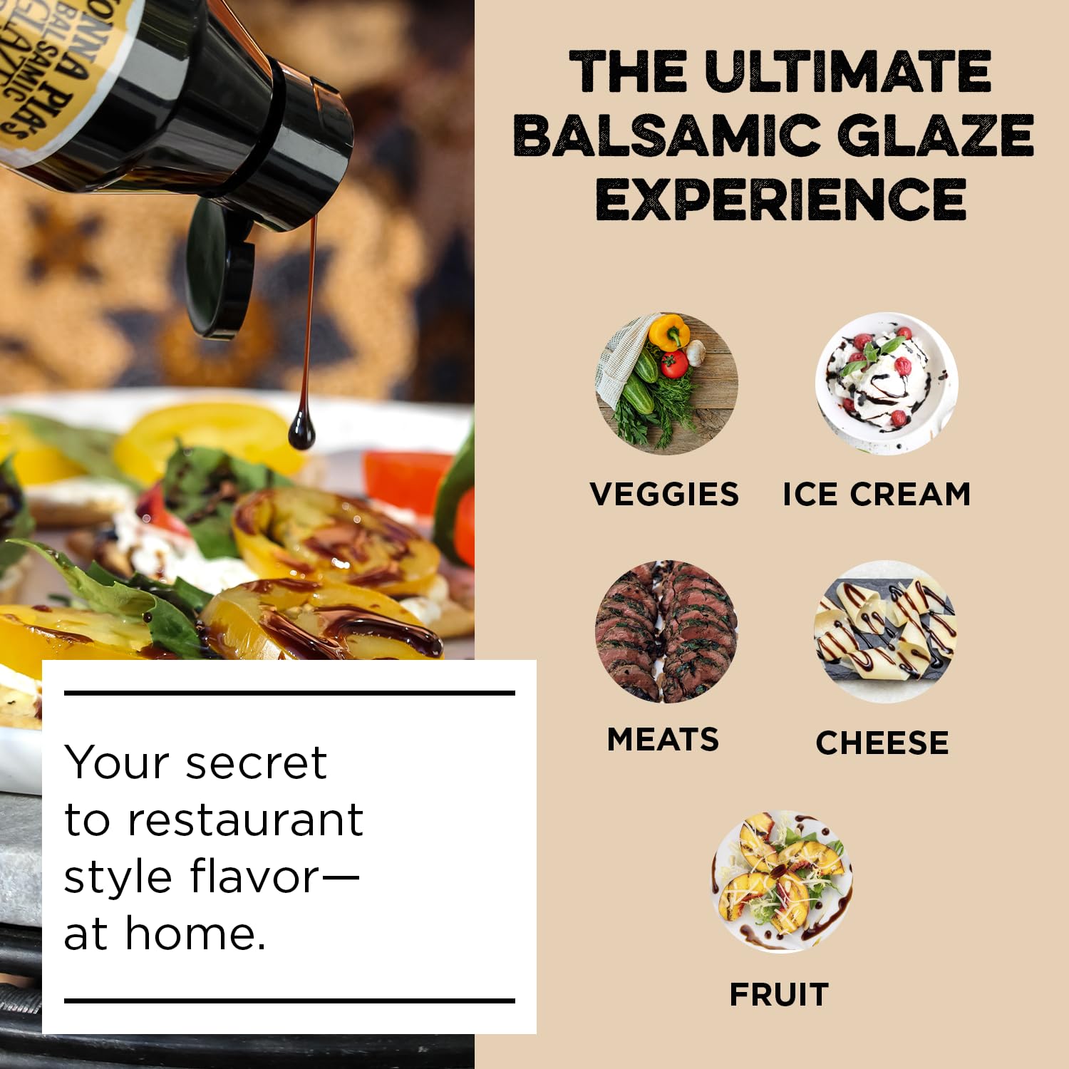 Nonna Pia's Balsamic Glaze | Aged Vinegar from Modena, Italy | Slow Simmered for a Thick, Velvety, and Robust Flavor | Perfect for Any Dish