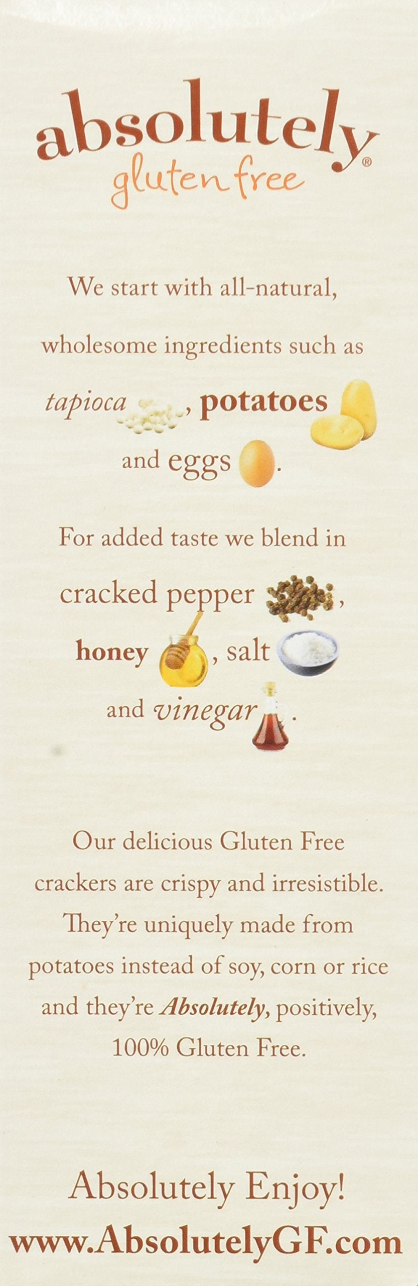 crackers absolutely gluten free cracked pepper , 4.4 oz (pack of 6)
