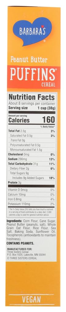 Barbara's Bakery, Puffins Cereal, Peanut Butter, 11 oz (312 g) Barbara's Bakery, Puffins Cereal, Peanut Butter, 11 oz (312 g) - 2pcs