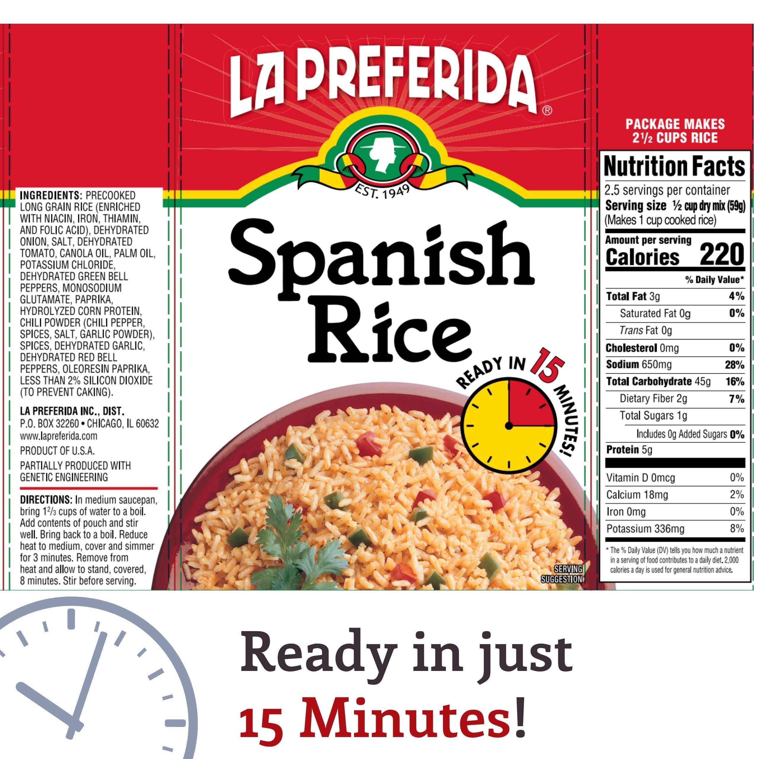 La Preferida Spanish Rice in a Box, 5.25 oz (18)