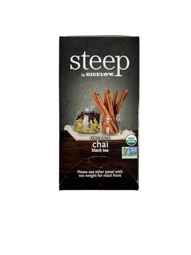 BIGELOW TEA Steep Herbal Tea Flavored Caffeine Free Teabag Box Organic