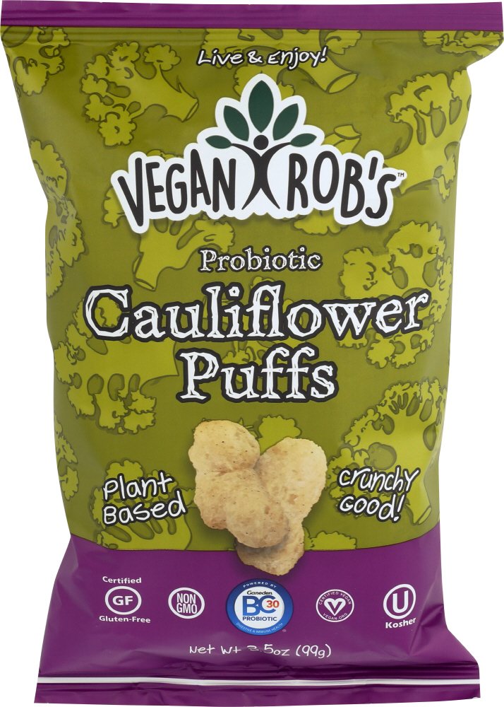 Veganrobs Puffs Cauliflower Probiotic, 3.5 oz