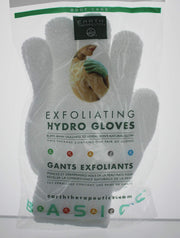 Earth Therapeutics Hydro Exfoliating Gloves, White, 1 pair (Pack of 4)