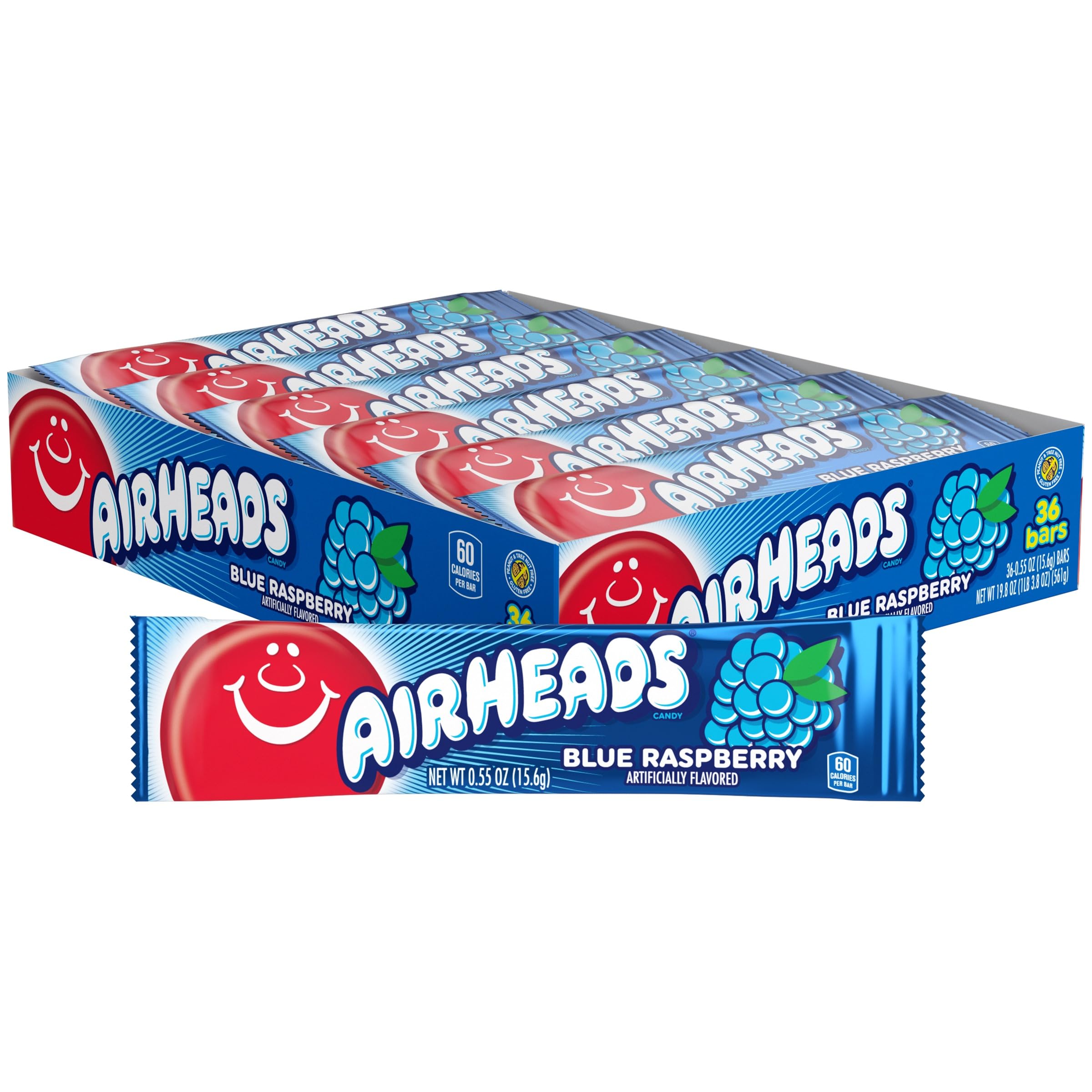 Airheads Variety 5 Full Size Bars Pack with Counter Display, Assorted Flavors