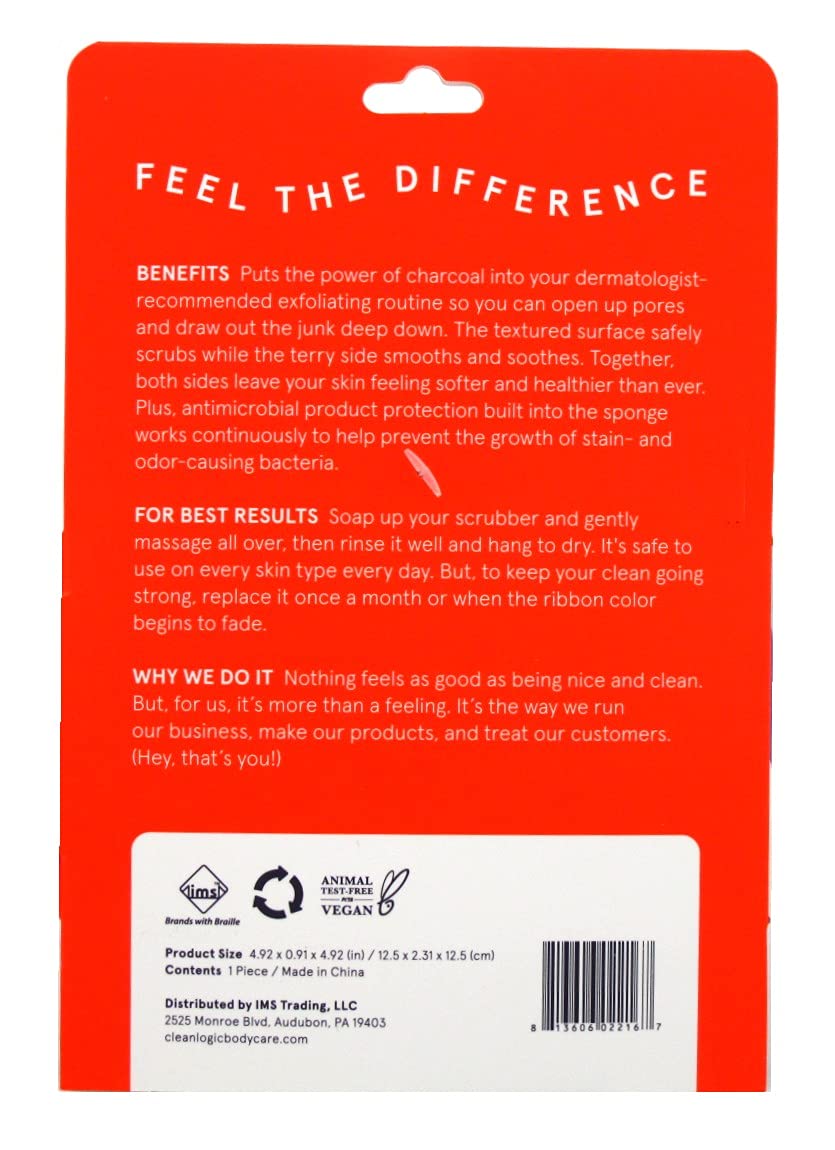 Clean Logic Detox Charcoal Scrubber Body Dual Texture (Pack of 3)